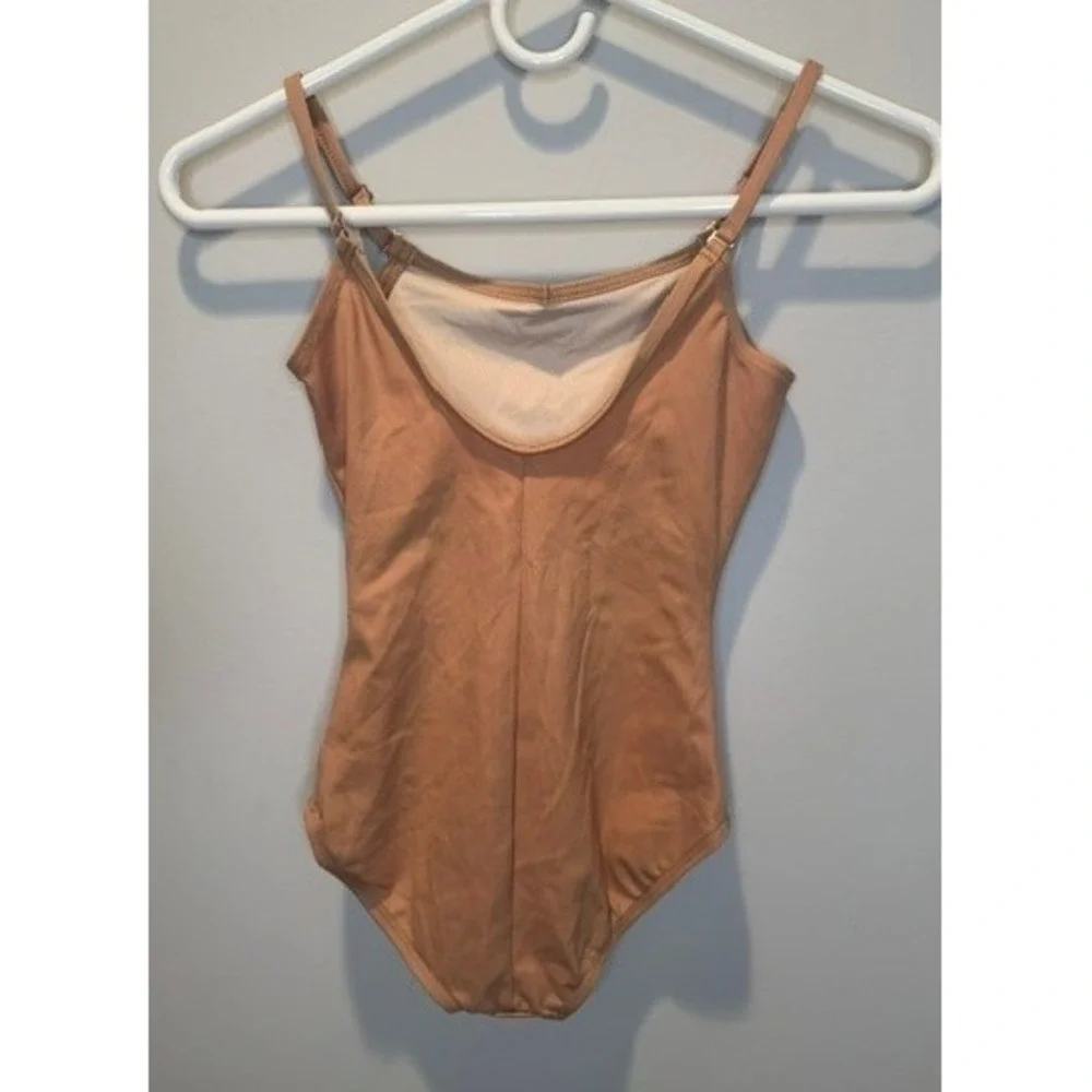 Capezio Kids Tan Nude Cami Leotard Adjustable Straps TB1420C Medium NEW